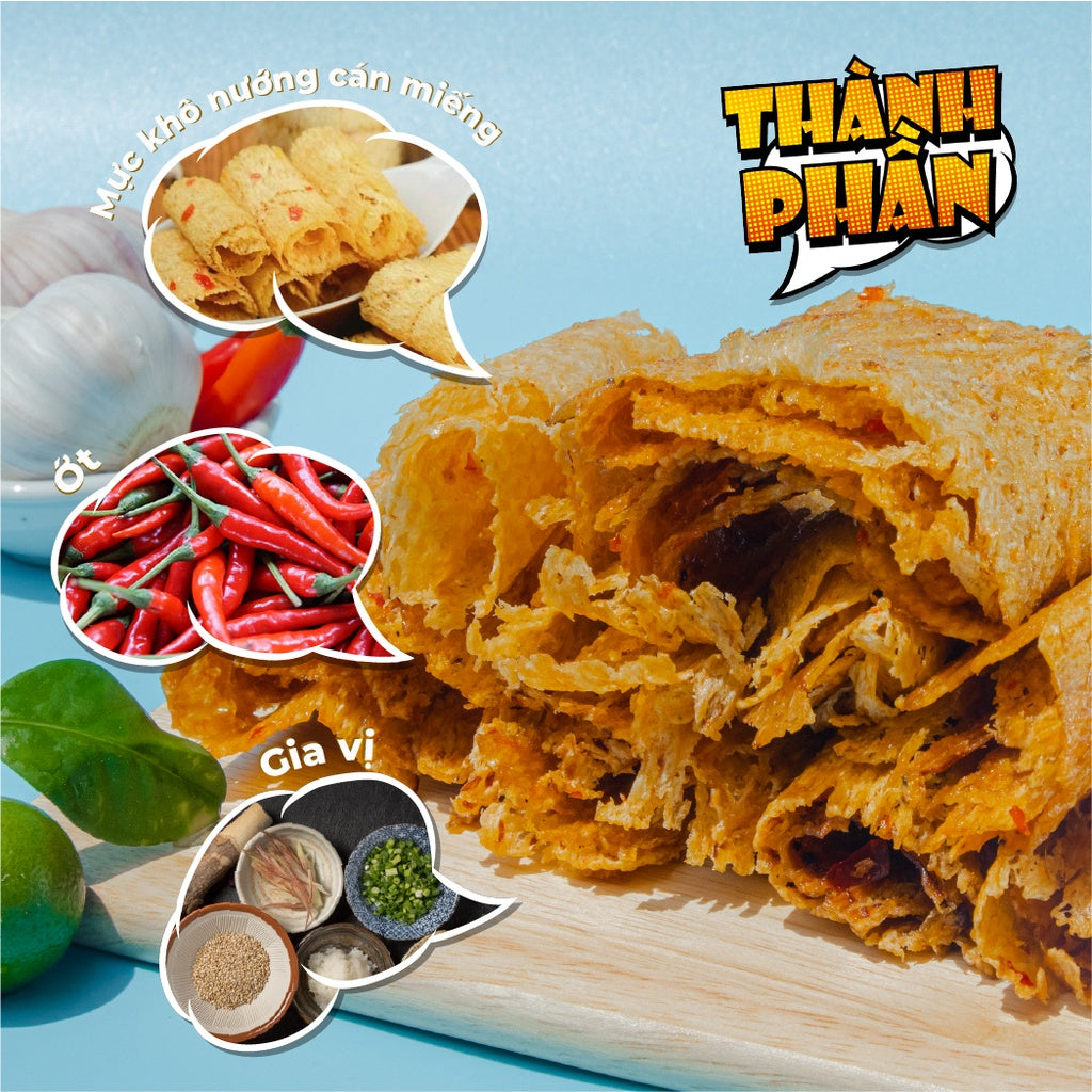 Mực cán tẩm gia vị 1KG Đệ Nhất Khô đồ ăn vặt ngon rẻ mực mềm to miếng dày Đặc Sản Phan Thiết AV02 | Việt Nam