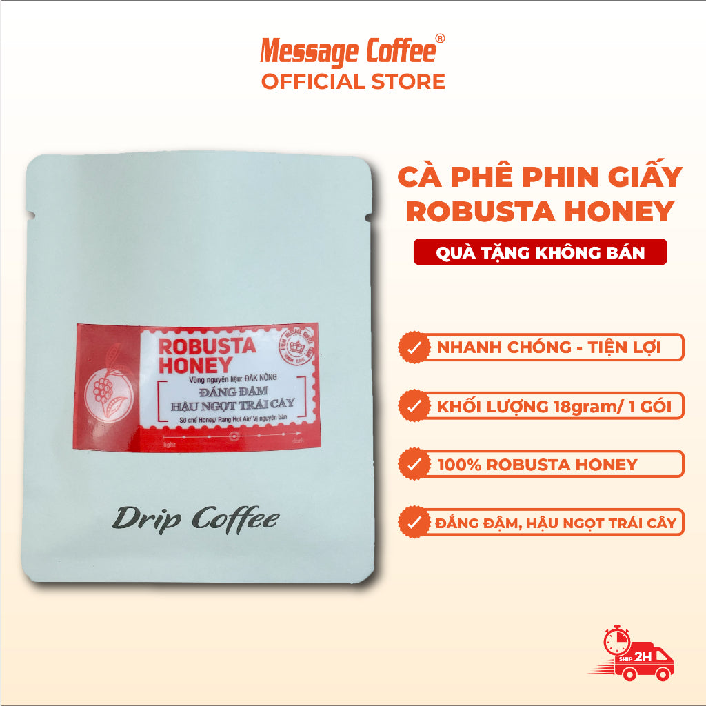 Cà phê Robusta Honey nguyên chất rang mộc 100% - Message Coffee 500gr