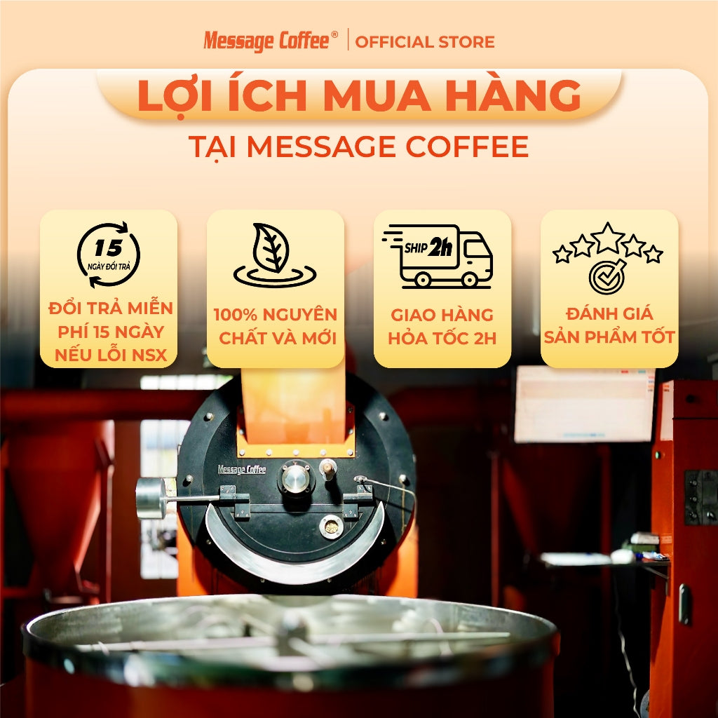 Cà phê Robusta Honey nguyên chất rang mộc 100% vị đắng đầm hậu ngọt thơm nồng dùng pha phin pha máy từ Message Coffee
