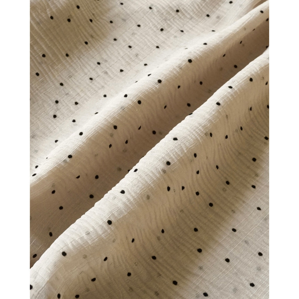 JOIE DES ROSES - Áo dáng xòe babydoll chấm bi phối nơ nhung Rosa Top