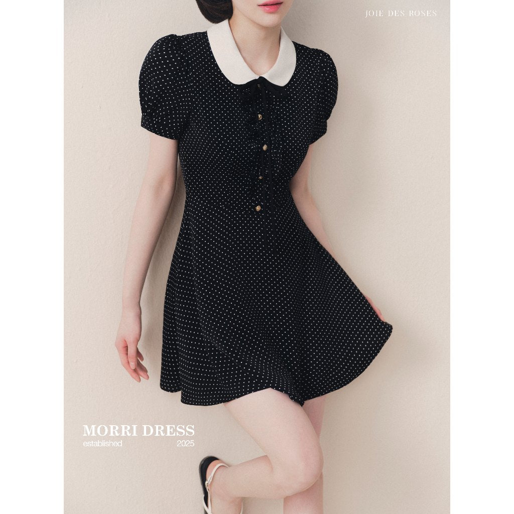 JOIE DES ROSES - Váy liền xòe cổ sen tay bồng Morri Dress