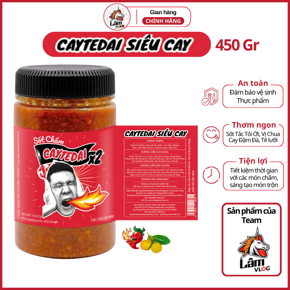 Sốt Chấm CayTeDai x2 SIÊU CAY - Sốt Muối Chấm Lâm Vlog Cay Tê Dại x2 | Việt Nam