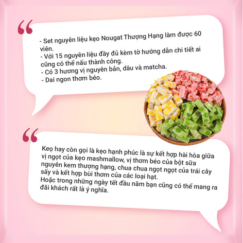 Set nguyên liệu kẹo nougat thượng hạng ONICI
