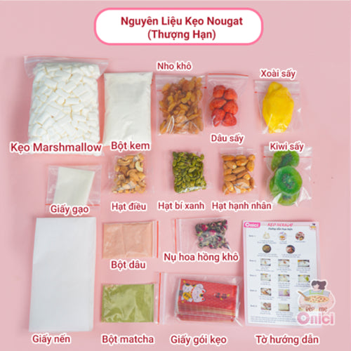 Set nguyên liệu kẹo nougat thượng hạng ONICI