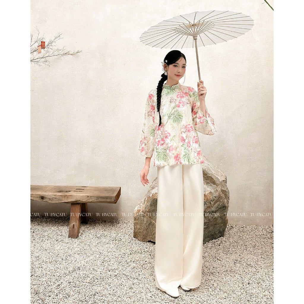 TUBYCATU | Multi-colored wide-leg silk pants