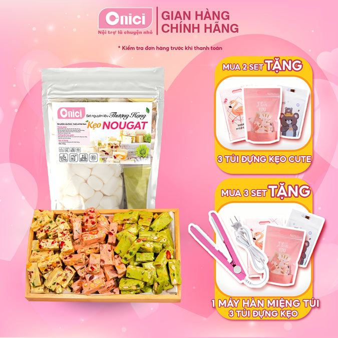 Set nguyên liệu kẹo nougat thượng hạng ONICI