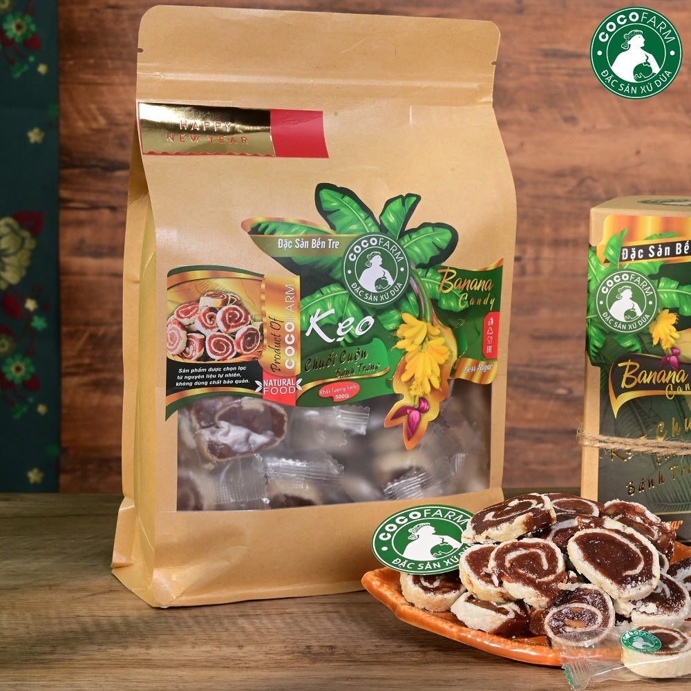Kẹo chuối cuộn bánh tráng Cocofarm |  Việt Nam