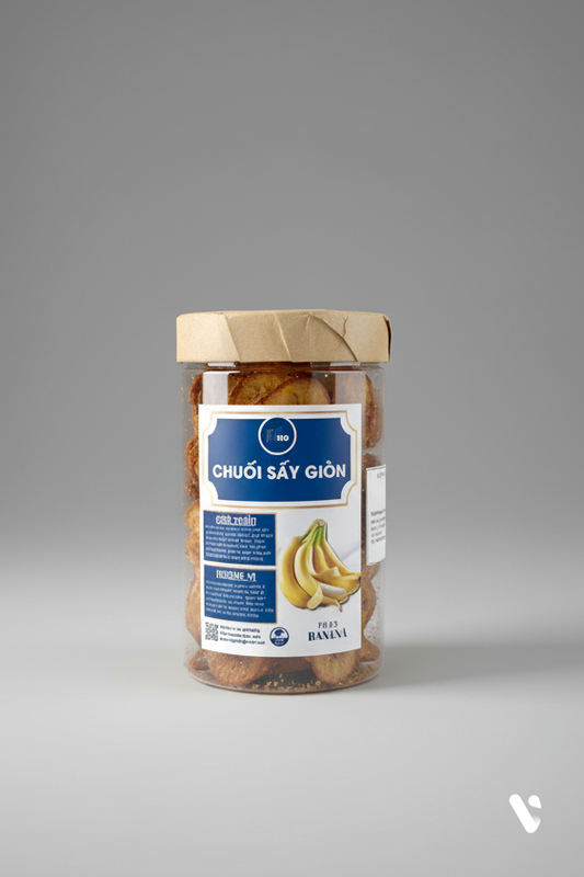 Chuối Sấy Giòn Mè Gừng Chuẩn OCOP The Măng Đen Hộp 200g Đặc Sản Tây Nguyên Giòn và Thơm Chất Lượng