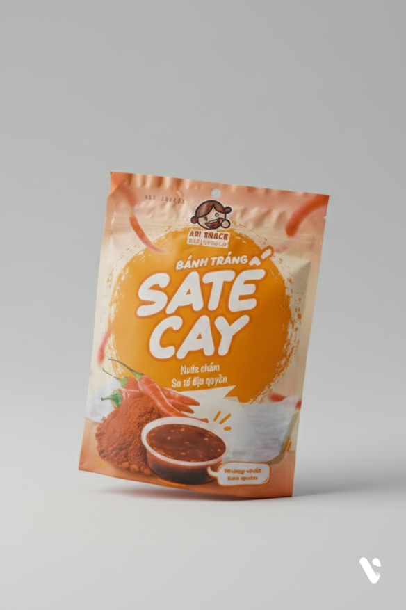 Bánh Tráng Sate Cay Vị Sốt Độc Quyền - Trọng Lượng 80 Gam - Thương Hiệu Abi Snack