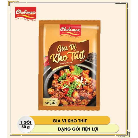 Gia vị kho thịt Cholimex - Gói 50g tiện lợi