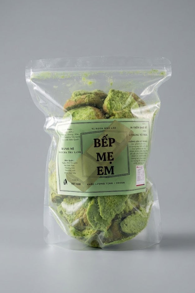 Bánh Mì Bếp Mẹ Em - Bánh Mì Nướng Vị Matcha, Đường Đen, Phô Mai, Bơ Tỏi