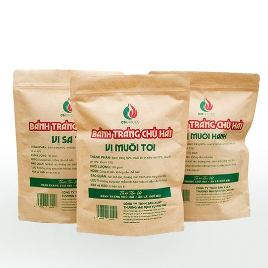 [COMBO 3] Bánh tráng trộn Chú Hải 3 Vị (muối tỏi, muối hành, sa tế) - ăn vặt bánh tráng Tây Ninh |  Việt Nam