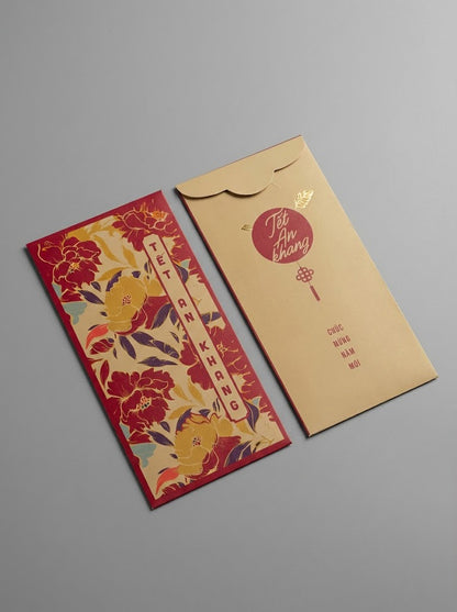 Combo 6 Bao Lì Xì Hoa Lá Mùa Xuân - Bao Lì Xì Sang Trọng