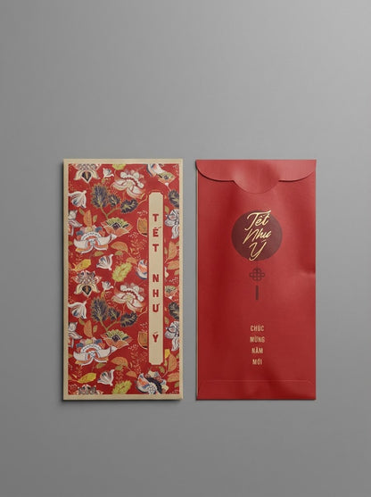 Combo 6 Bao Lì Xì Hoa Lá Mùa Xuân - Bao Lì Xì Sang Trọng