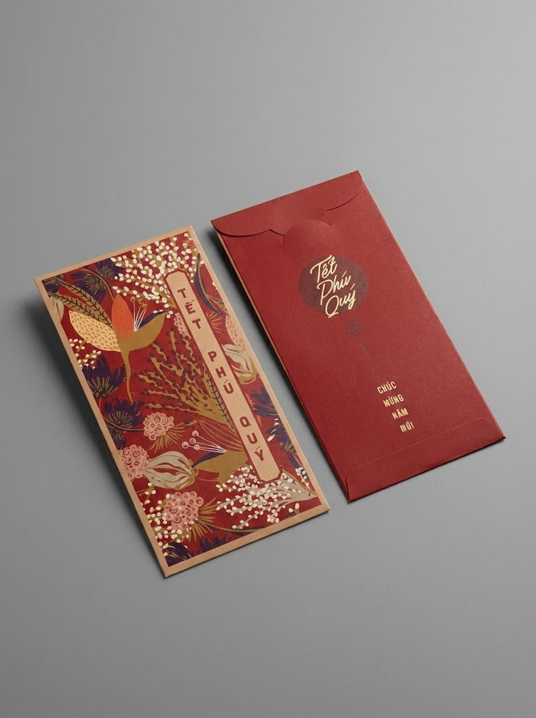 Combo 6 Bao Lì Xì Hoa Lá Mùa Xuân - Bao Lì Xì Sang Trọng