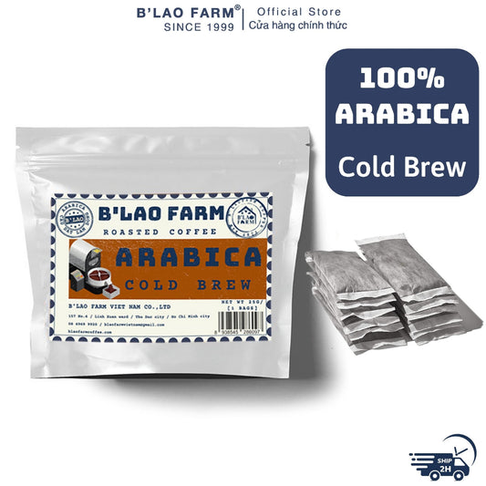 Cà phê cold brew túi lọc B'Lao Farm cà phê Arabica nguyên chất - cafe túi lọc ủ lạnh, chua thanh, đắng nhẹ, thơm ngọt