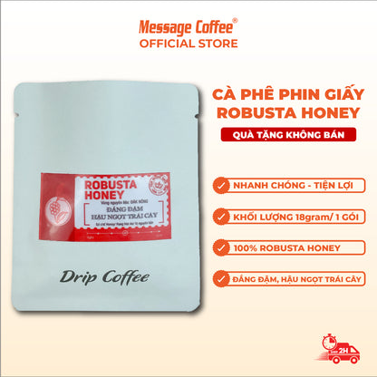 Cà phê Robusta Honey nguyên chất rang mộc 100% - Message Coffee 500gr