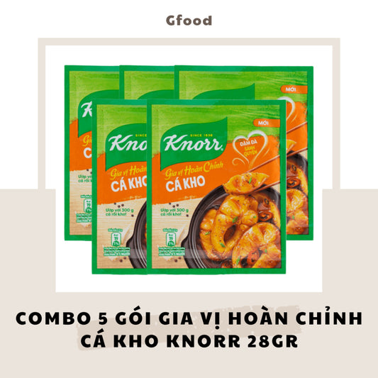 [COMBO 5 GÓI] Knorr Gia Vị Hoàn Chỉnh Cá Kho 28gr |  Việt Nam
