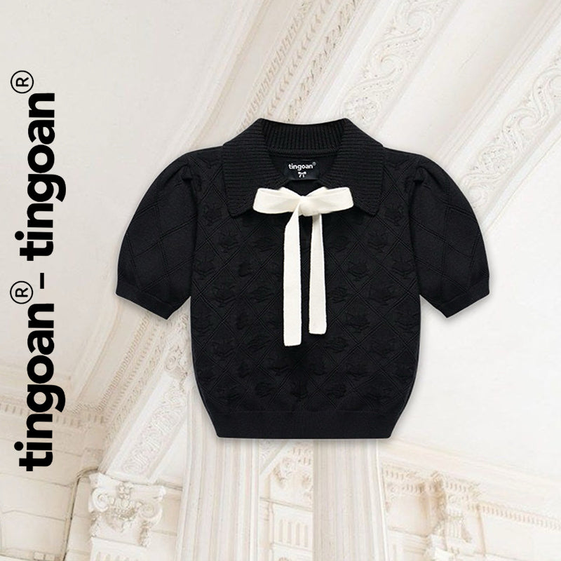 TINGOAN® x - Áo len crop lửng cổ bẻ tingoan
