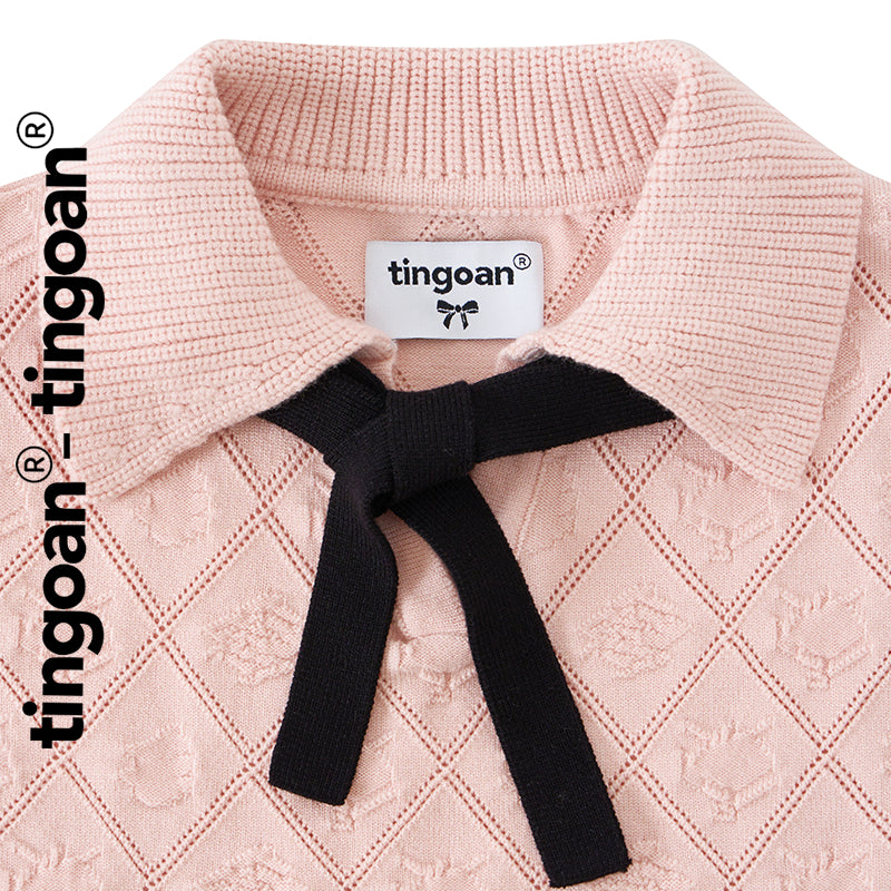 TINGOAN® x - Áo len crop lửng cổ bẻ tingoan