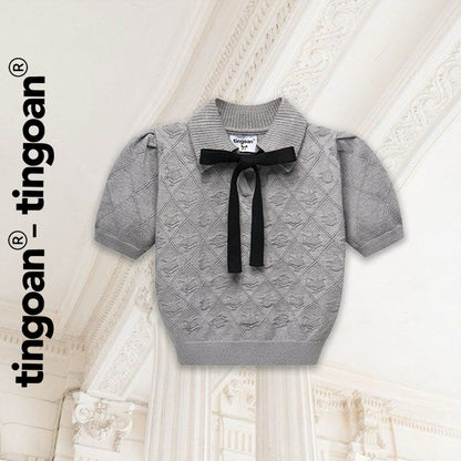 TINGOAN® x - Áo len crop lửng cổ bẻ tingoan