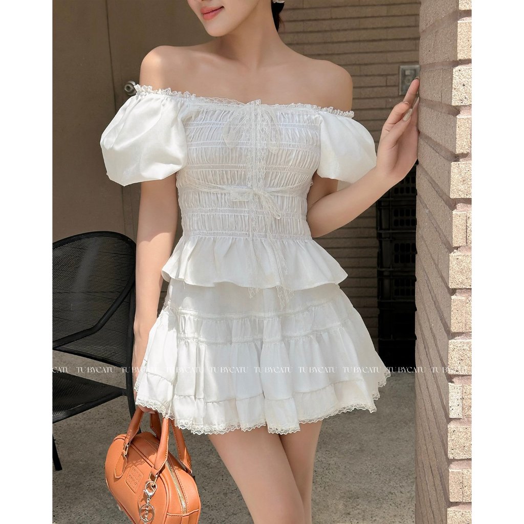TUBYCATU | Chân váy alida white/ black skirt