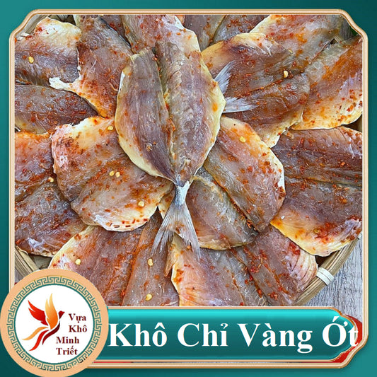 500gr Khô Cá Chỉ Vàng Tẩm Gia Vị Ớt Xay Cay Nhẹ Thơm Mới Vị Ngọt Từ Thọt Tự Nhiên- ĐẶC SẢN MINH TRIẾT