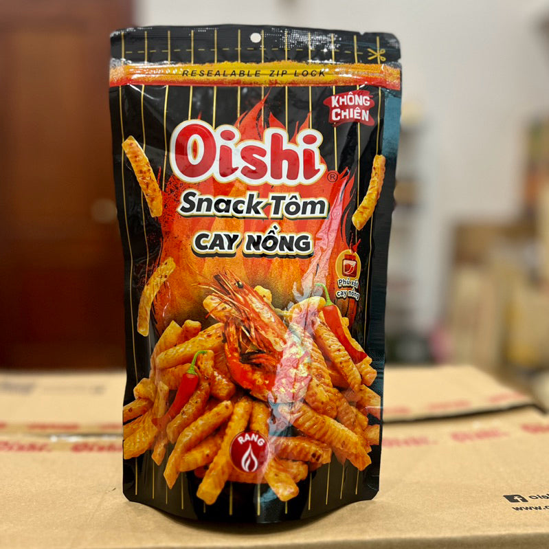 Oishi Snack Đậu Xanh Nước Cốt Dừa Túi Zip 65g, Tôm Sốt Mật Ong, Tôm Cay Nồng