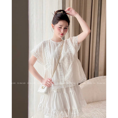 TUBYCATU | Áo kiểu ren trắng ANNA lace top