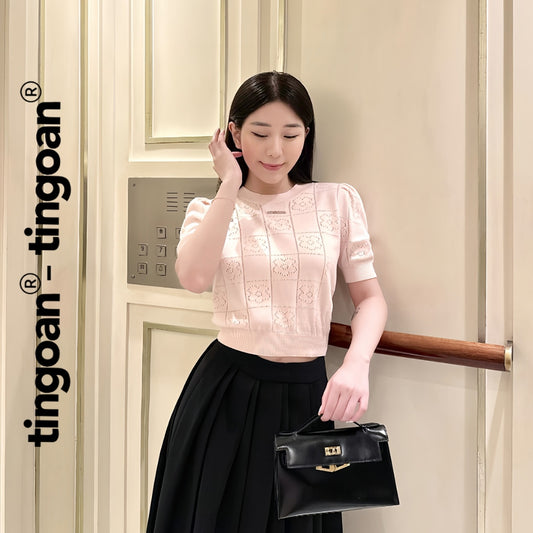 TINGOAN® x  - Áo len siêu mỏng có TINGOAN® ngắn tay cổ