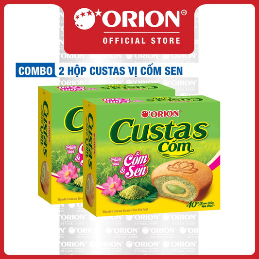 Combo 2 Hộp 12 gói Bánh Custas vị Cốm Sen Hà Nội (282,6g/hộp) |  Việt Nam
