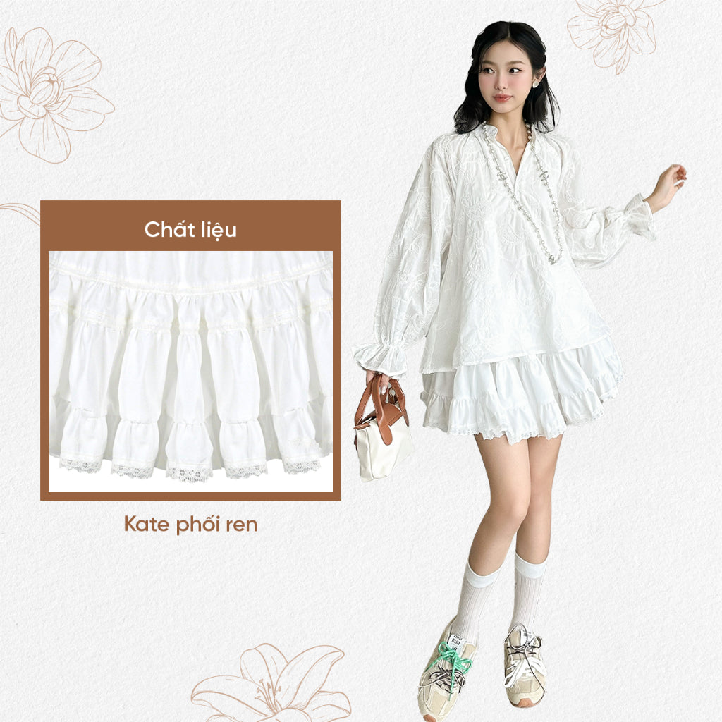TUBYCATU | Chân váy alida white/ black skirt