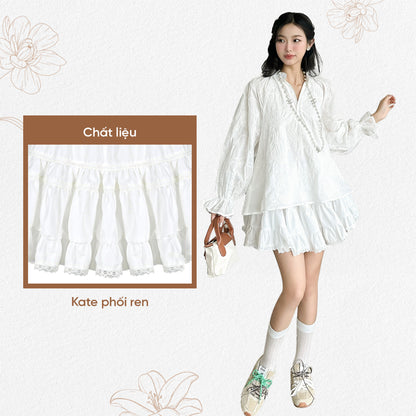 TUBYCATU | Chân váy alida white/ black skirt