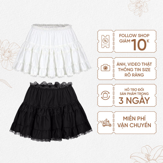 TUBYCATU | Chân váy alida white/ black skirt
