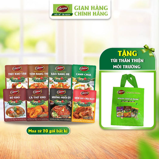 Gia Vị Barona 80g ướp ngon chuẩn vị [Khi mua 20 gói bất kì Tặng 1 túi thân thiện với môi trường] |  Việt Nam