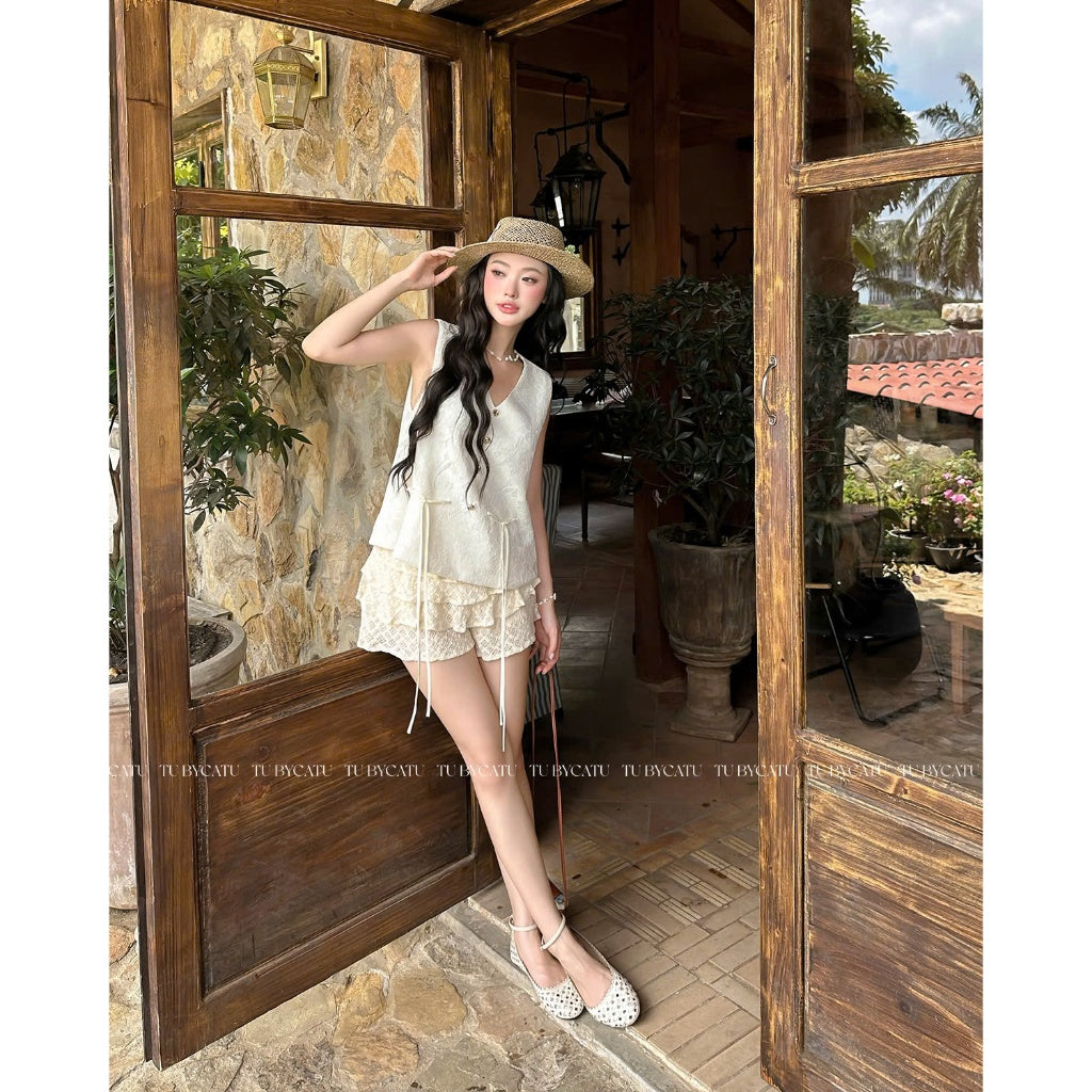 TUBYCATU | Donna Ruffle Lace Skirt nhiều màu