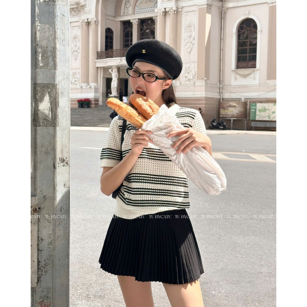 TUBYCATU | Chân váy xếp ly Gina Black Skirt