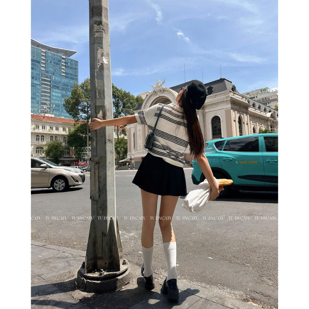 TUBYCATU | Chân váy xếp ly Gina Black Skirt