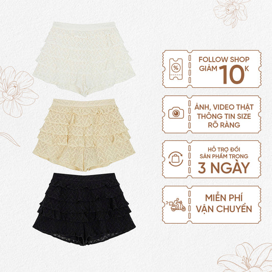 TUBYCATU | Donna Ruffle Lace Skirt nhiều màu