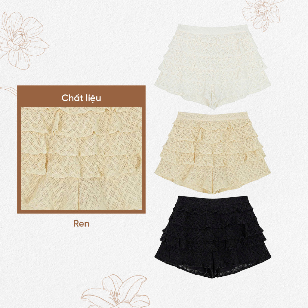 TUBYCATU | Donna Ruffle Lace Skirt nhiều màu