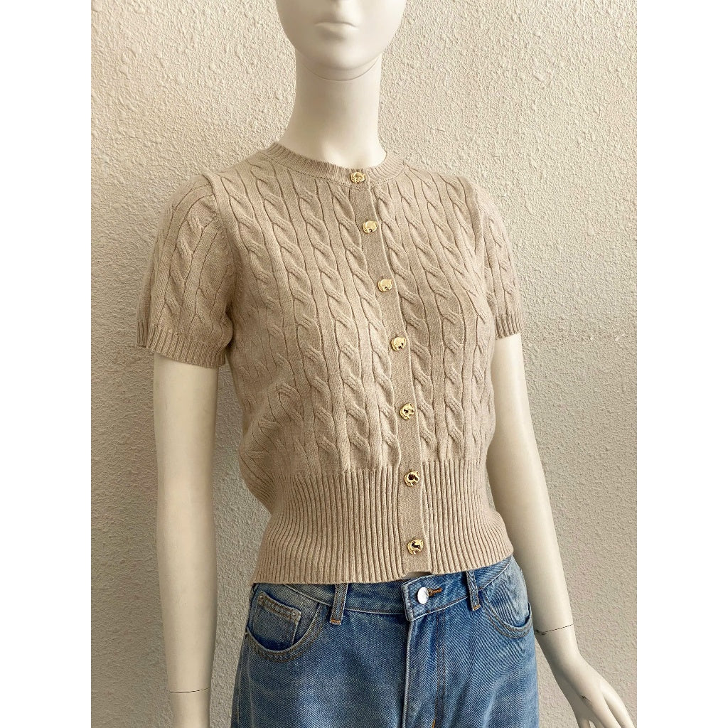 TUBYCATU | Áo dệt kim vặn thừng Nadia Knit Top