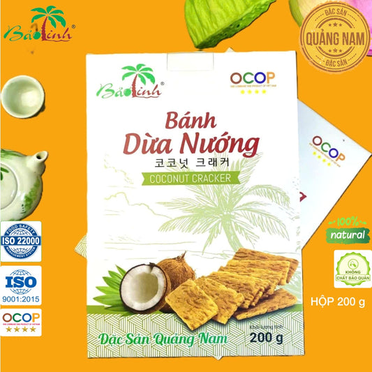 Bánh Dừa Nướng Bảo Linh - Đặc Sản Truyền Thống Quảng Nam - Thơm Ngon, Giòn Béo - Hộp 200g