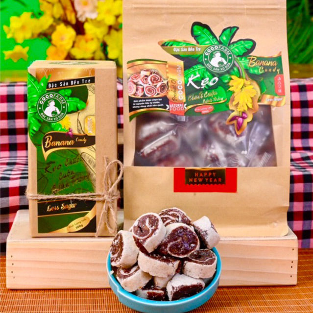 Kẹo chuối cuộn bánh tráng Cocofarm |  Việt Nam
