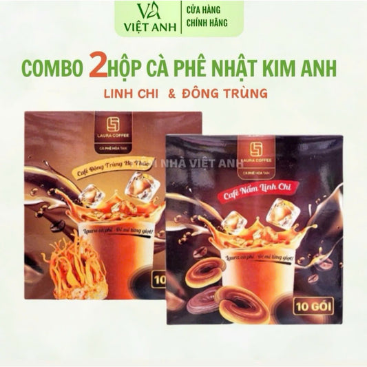 ( 2 hộp ) cà phê hòa tan Nhật Kim Anh LAURA COFFEE (Hộp 10 gói)
