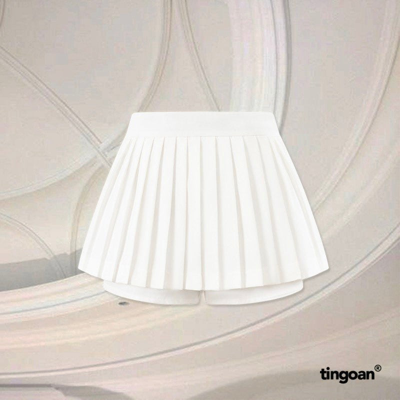 TINGOAN® X   - Chân váy cạp cao thêu chữ "TINGOAN" xếp ly tingoan