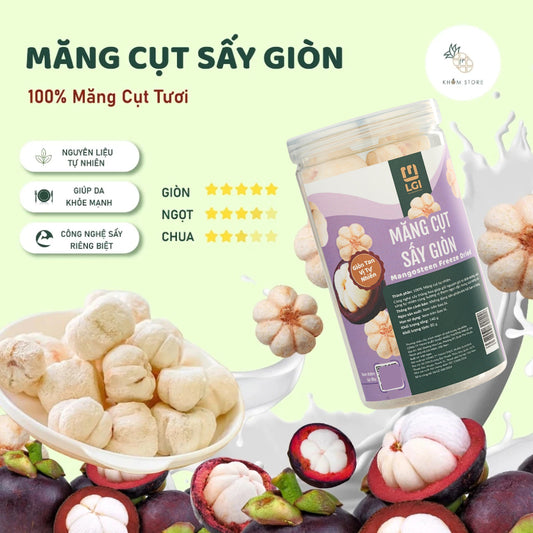 Măng cụt sấy giòn organic Khóm Store hũ 140g mua lẻ giá sỉ x trái cây sấy x hoa quả sấy