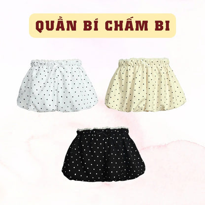 Quần Short SAIGONESE Quần Bí Hoạ Tiết Chấm Bi Phối Lưng Ren Có Lớp Lót Nữ Mã 03