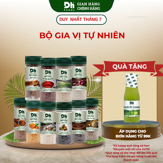 Bộ Gia Vị Tự Nhiên Nguyên Chất DH FOODS Gừng Bột, Hành Bột, Sả Bột, Tỏi Bột, Nghệ Bột, Ớt Bột Hàn Quốc, Tiêu Đen Xay |  Việt Nam