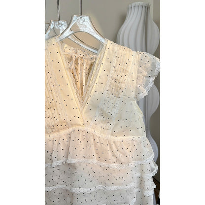 TUBYCATU | Áo kiểu Helen Top chấm bi đen